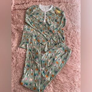 Roller Rabbit long sleeve PJs new with tags size xxs Pumpkin Spice pattern